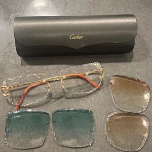Cartier glasses w/ 2 extra pairs of lenses